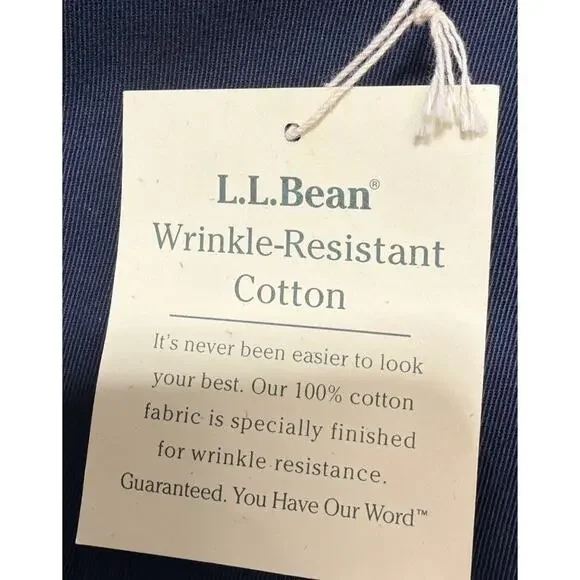 LL BEAN Women 10 Pet Blue Indigo Favorite Fit Chino Pants Wrinkle Resistant NWT - Picture 3 of 8